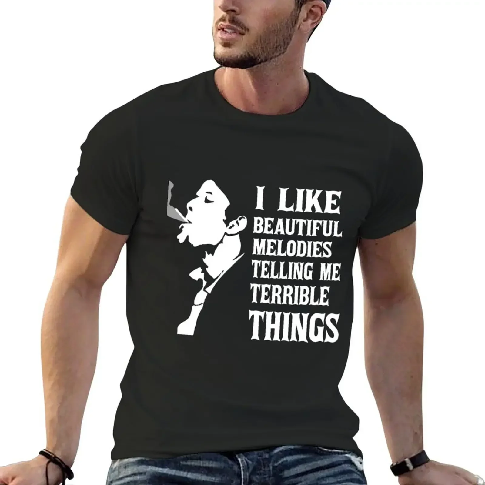 its - I like beautiful melodies telli T-Shirt cute tops blue archive cotton t shirt men