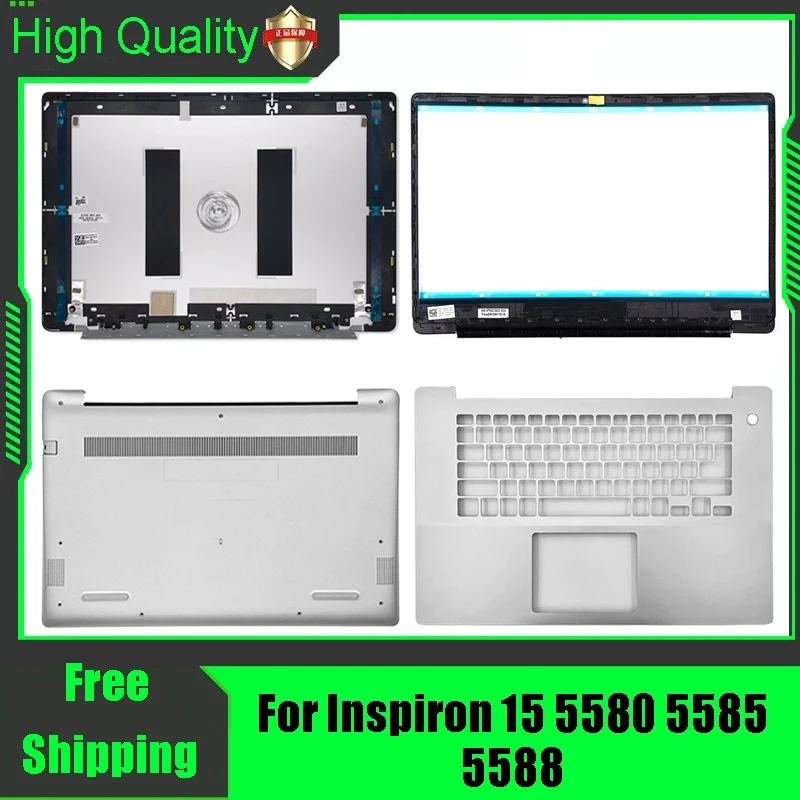 dell-inspiron-15-5580-5585-5588-ノートパソコン用-リアリッド-バックトップカバー-フロントベゼル-パームレスト-アッパーボトムケース-ハウジング-シルバー