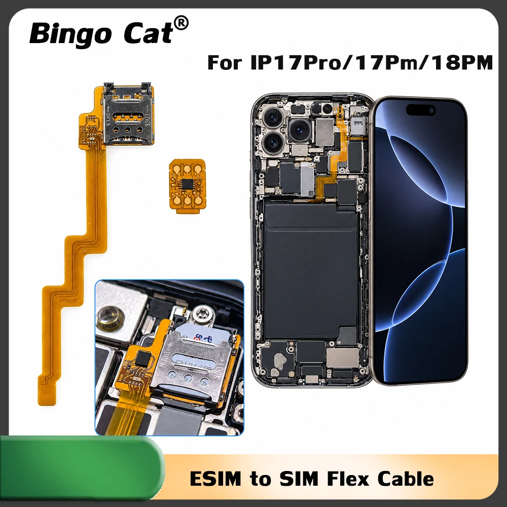 US Version Esim to Sim Dual Card Flex Cable for iPhone 18 Pro 17 pro max Built-in MEP Integration Solution Support Super Snow IC
