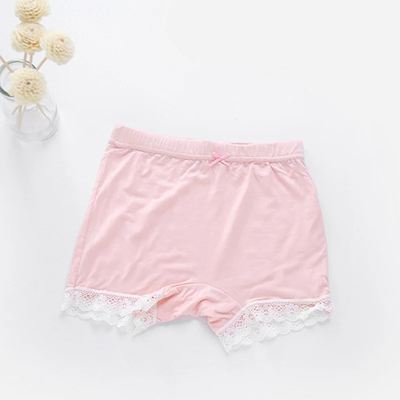 Sommer Mädchen Sicherheits Kurze Hosen Kinder Unterwäsche Leggings Mädchen Boxer Briefs Verhindern Geleert Shorts Kinder Modal Spitze Strand Hose