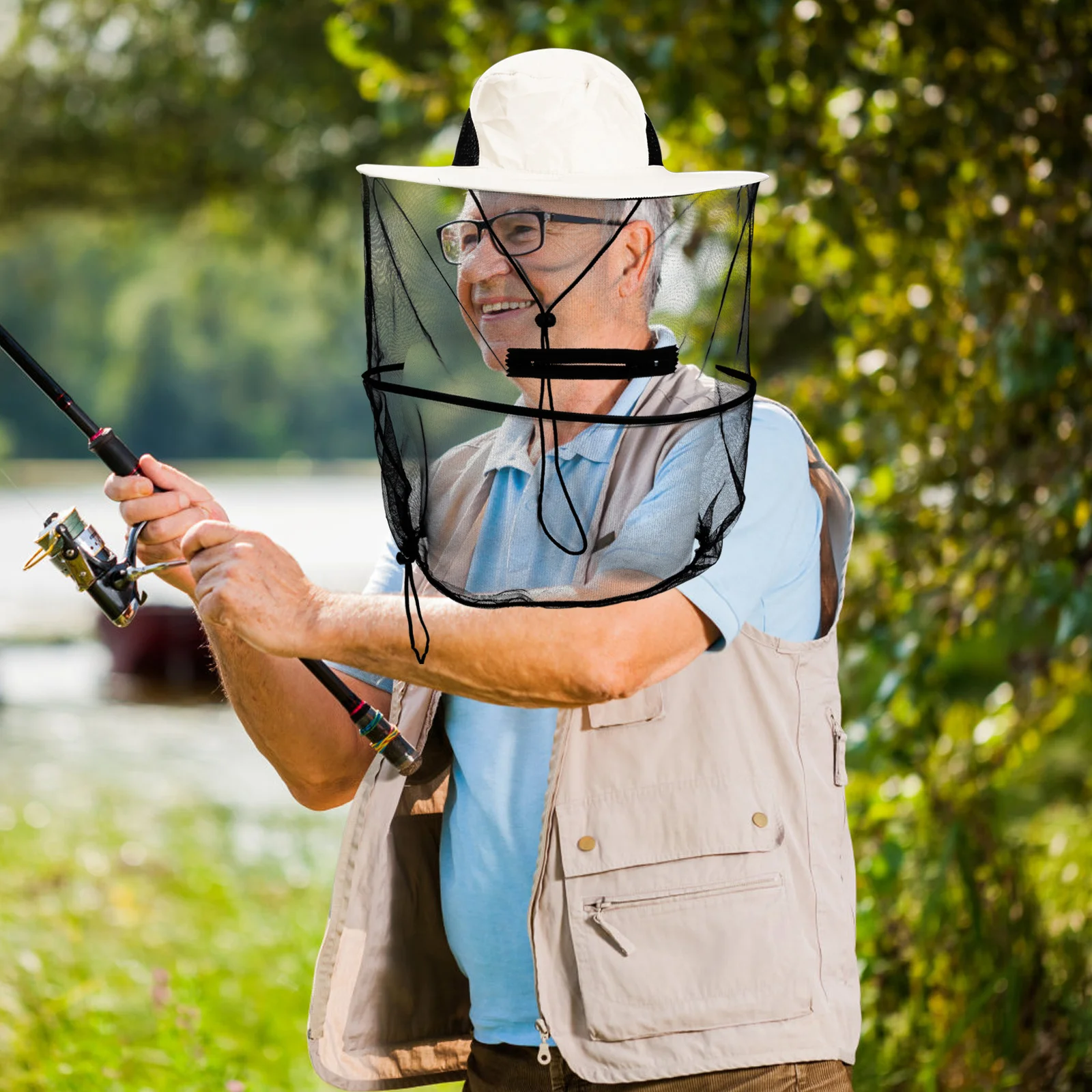 

Mosquito Prevention Head Protector Hat Outdoor Fishing Beekeeping Sun Protection Breathable Net Cap Net Hat Hats