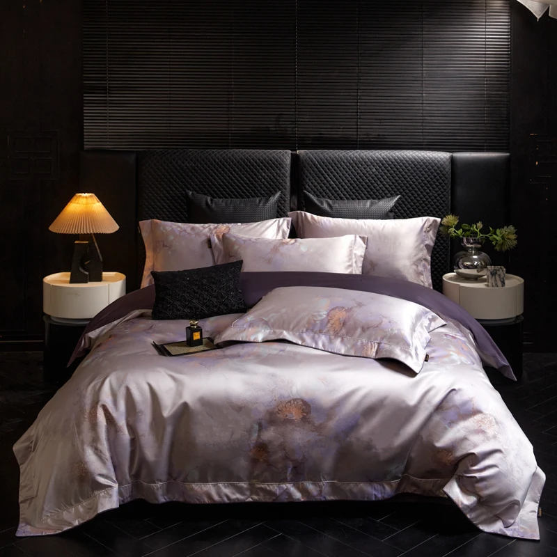 4 Pcs Cotton Bedspread Set Dupont Fiber Filling Luxury Bedding for Bedroom Hotel Use