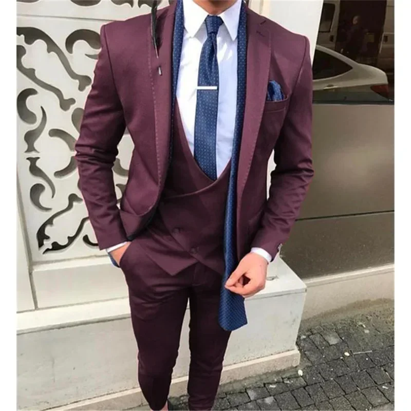 2025 New Casual Fashion Men's Suit  Gentleman Suit British Style Banquet Groom Best Man Dress  Suits for Men  Suit Men