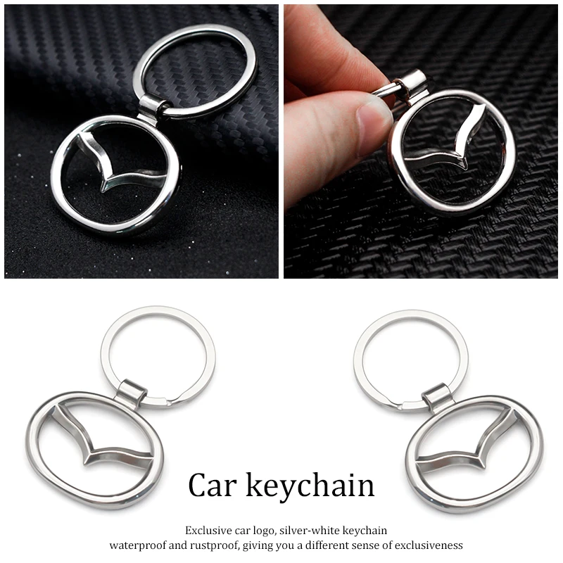 Creative Gift Hollow Pendant Metal Keychain Car Key Ring Men And Women Pendant Car Accessories For Mazda 3 5 6 8 CX5 CX-7 CX-9