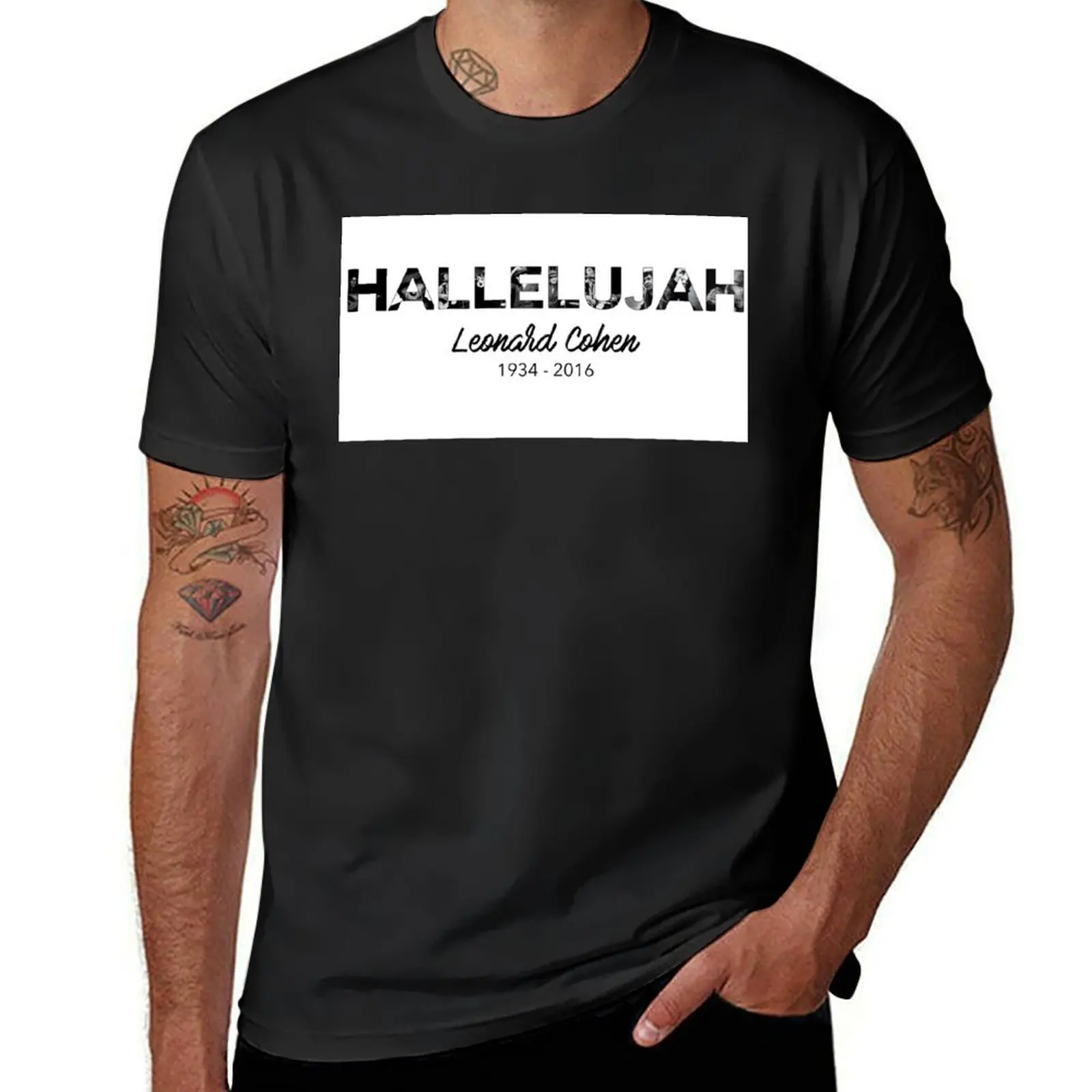 Hallelujah - Leonard Cohen Tribut T-Shirt ästhetische Kleidung Schweiß Vintage Herren T-Shirts