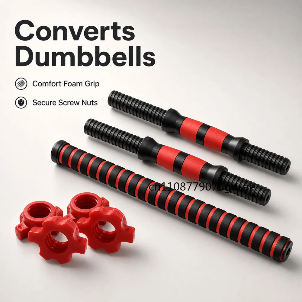 Threaded Dumbbell Handle Bar Extension Bar Set Adjustable Dumbbell Bars for Weight Lifting Home Gym Fitness Exercise Weights Bar