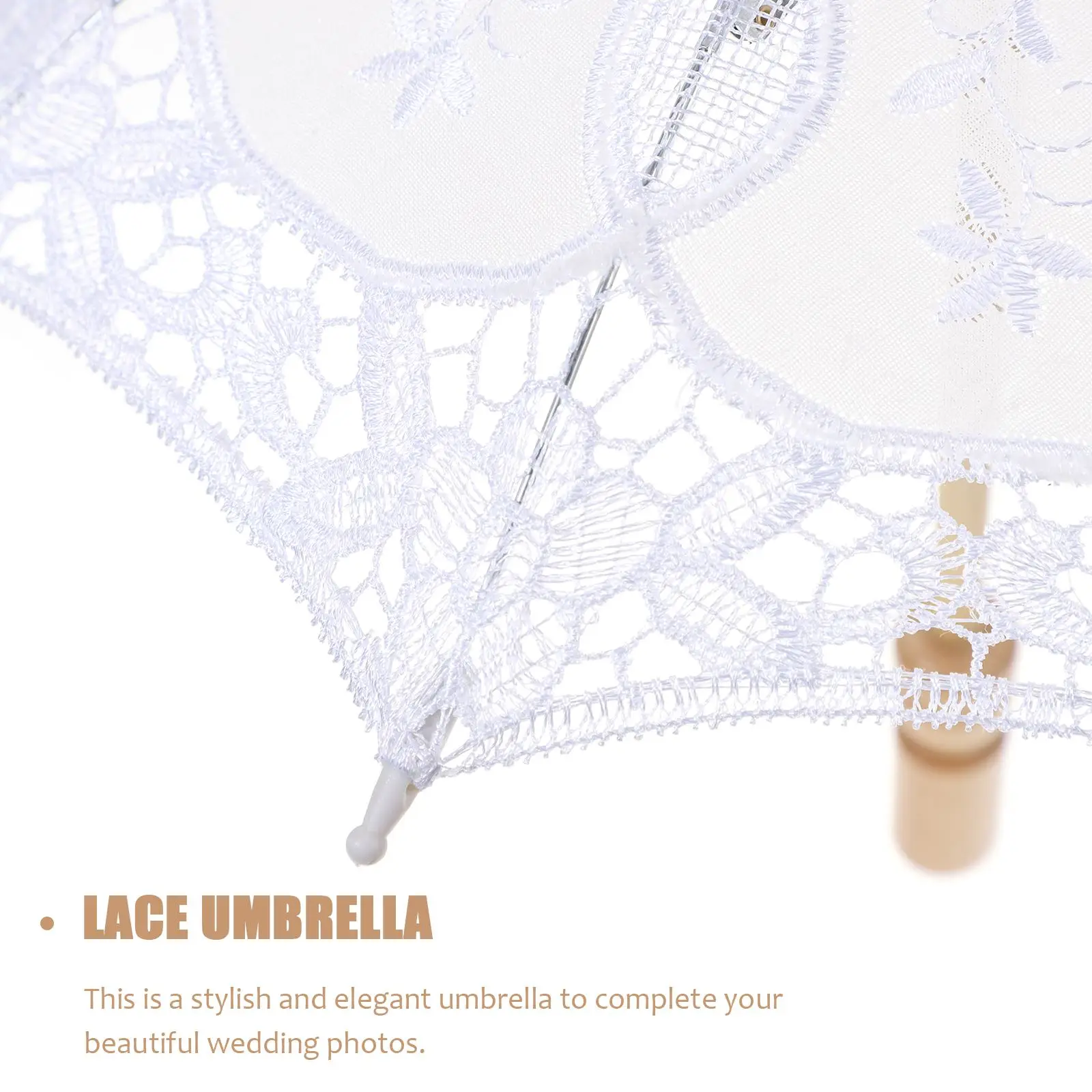 Small Umbrellaative Umbrella Bride Lace Sun Umbrella Umbrella Embroidery Umbrella Wood Handle White Ornament