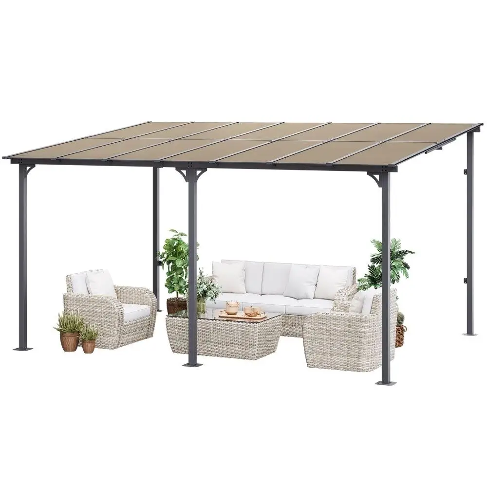 

10x14ft Aluminum Frame Hardtop Gazebo for patio Outdoor Pergola Shelter Canopy Garden Decor