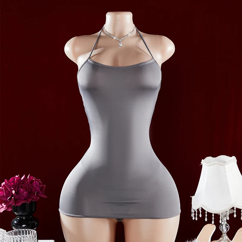 Erotic Women's Sling Dress Underwear Exotic Sexy Lingerie Pajamas Open Back Hollow Out Perspective Sexi Women's Sleepwear Dress image 3