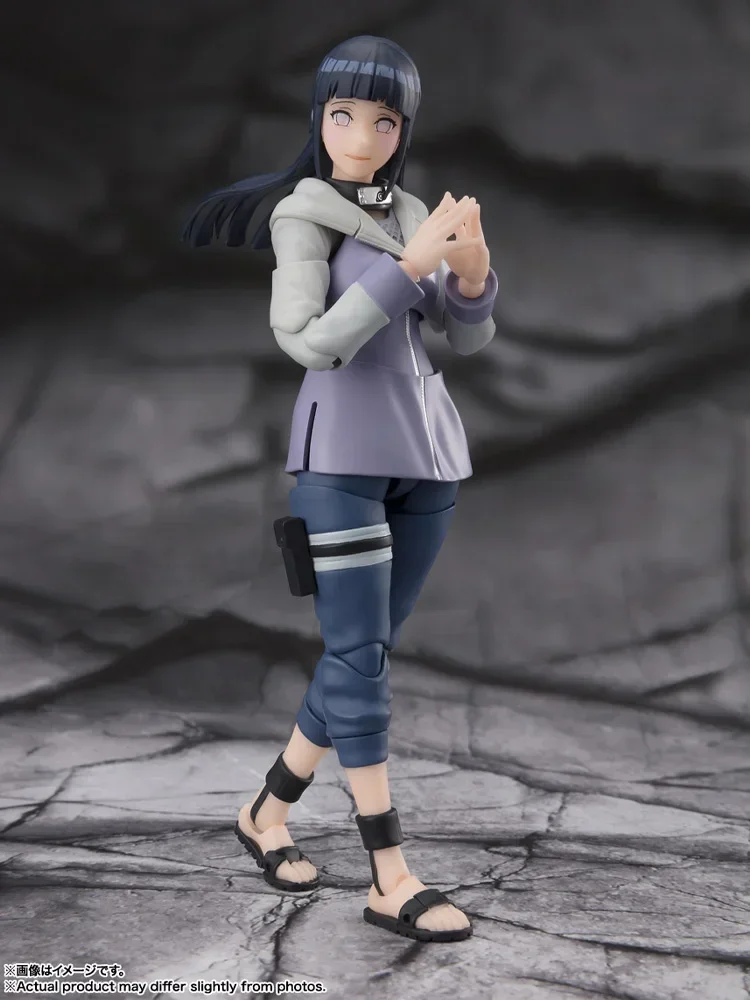 Em estoque original bandai s.h. figuarts naruto shf hinata hyuga virtuoso byakugan pvc anime figura de ação modelo coleção brinquedo