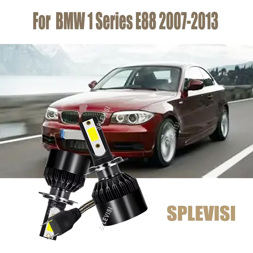 H7 LED 6000K White Headlights Hi Low Lights - Advanced Beam Focus System For BMW 1 Series E88 2007 2008 2009 2010 2011 2012 2013