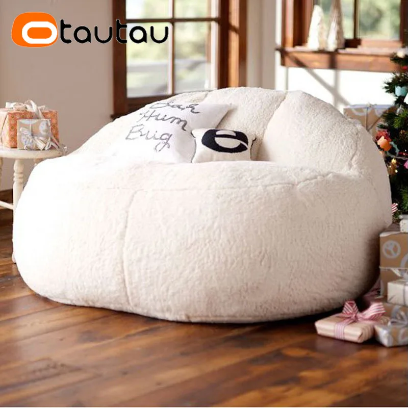 OTAUTAU Bean Bag Sofa Bed Pouf No Filling Stuffed Giant Beanbag Ottoman Relax Lounge Chair Tatami Floor Seat Furniture SF018