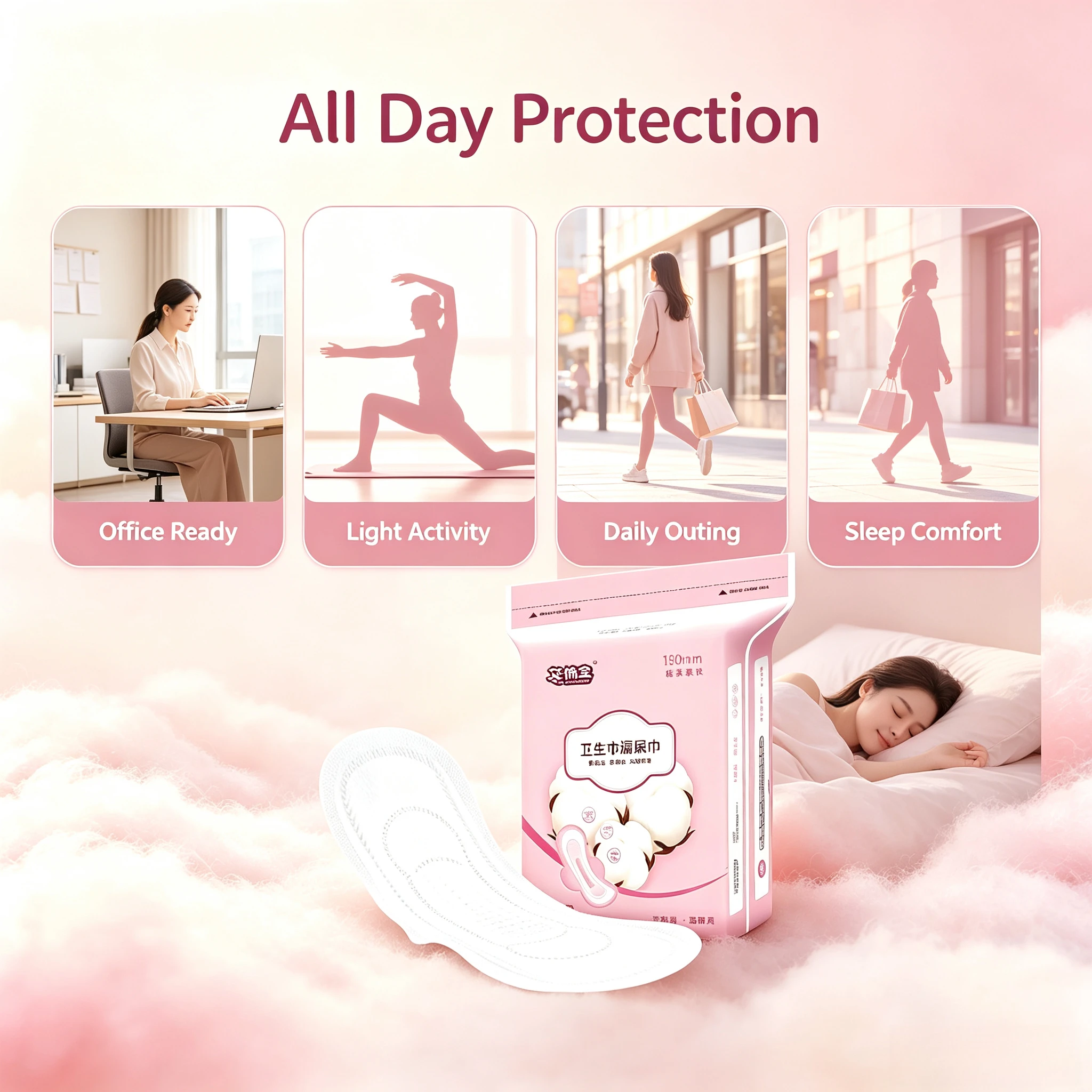 50PCSDisposable 420mm Incontinence Pad Senior Urine Leakage Absorbent Overnight Heavy Flow Protective Underpad Unisex Adult Care