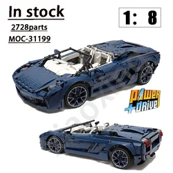 2023 New Convertible Classic Supercar MOC-31199 1:8• 2728 Parts Building Block Model Adult Educational Kids Birthday Toy Gift