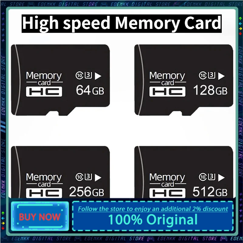 

High Speed Memory Card 16-32GB 64GB 128GB 256GB 512GB High Speed TF card Flash 4K video C10 Class Express U3 Drive Storage Cards