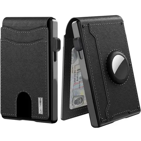 Metal Card Box Card Bag Large Capacity RFID Anti-theft Brush AirTag Wallet Men's Premium Sense
