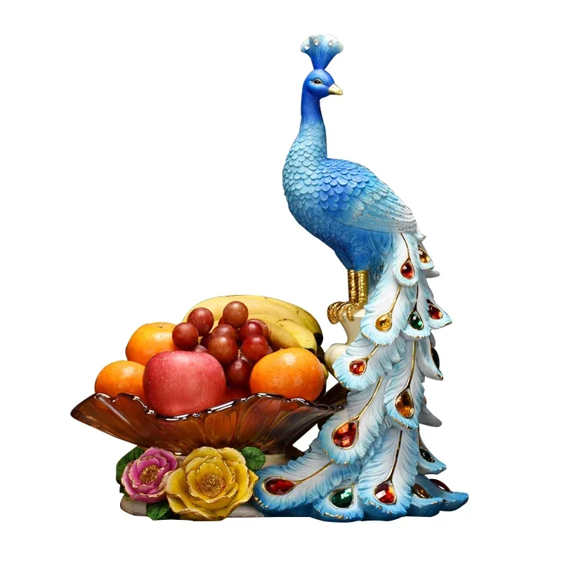 

European-Style Peacock Fruit Plate Living Room Home Affordable Luxury Style Tea Table Decoration Luxury Dried Fruit Tray