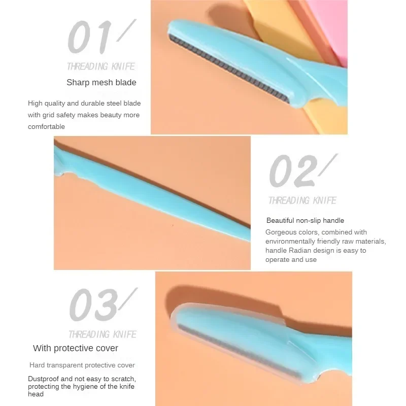 3pcs Wenkbrauw Trimmer Blade Scheerapparaat Draagbare Gezicht Scheermes Eye Brow Epileren Ontharing Snijders Veiligheid Scheermes Vrouw Make-Up