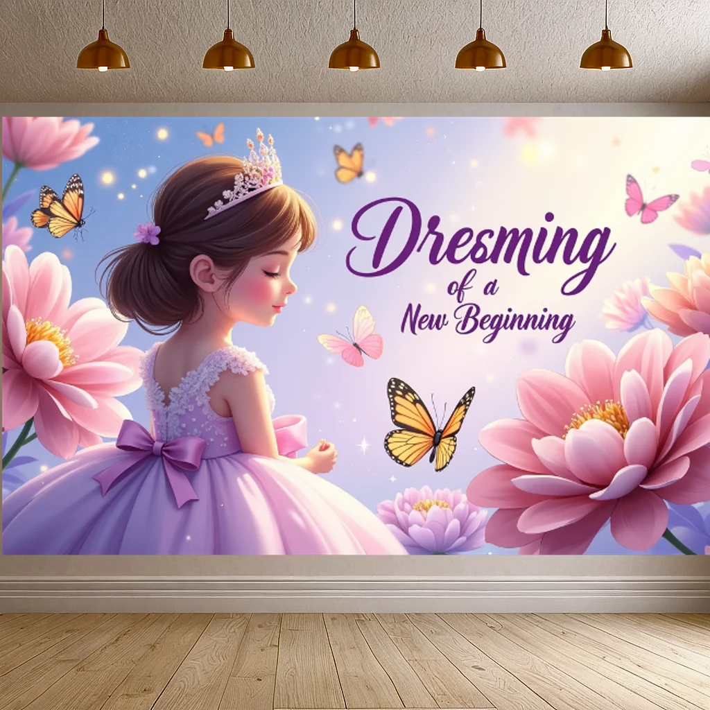 Tale Decor Magical Beginning Girl Room Display Pretty Girl Backdrop for Weddings