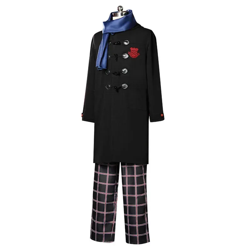 2025 New P5 Tiangong Ren Cosplay Kurusu Akira Coat Anime Cosplay Halloween Party Costume Winter Scarf Long Jacket Set