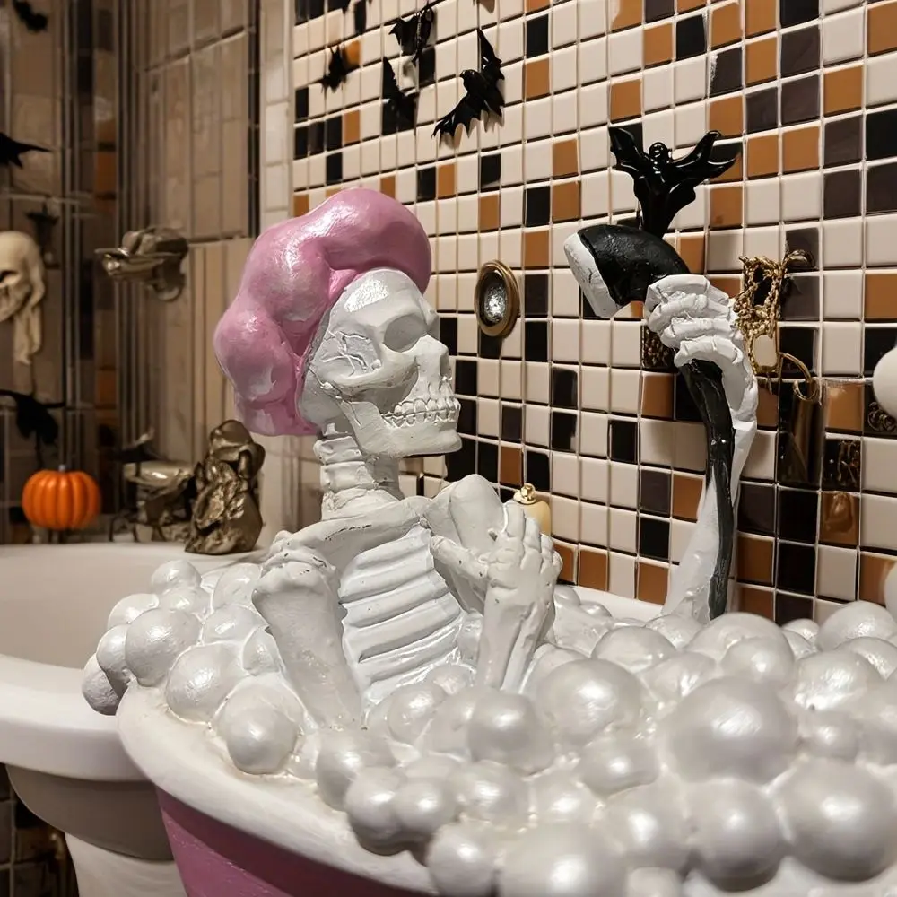 Halloween Thema Hars Spook Beeldje Model Handwerk Cartoon Staande Spook Ornament Grappig Pop Standbeeld