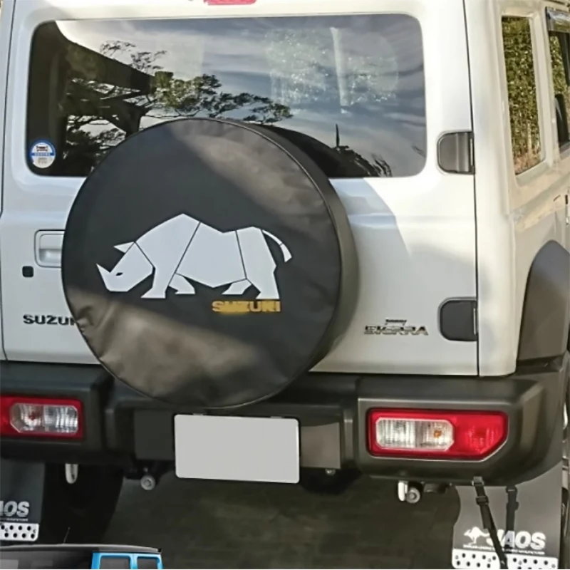 For 2019-2024 Suzuki Jimny JB74 JB64 15  Inches PVC PU Leather Spare Tire Wheel Cover Bag Protector Accessories view 5