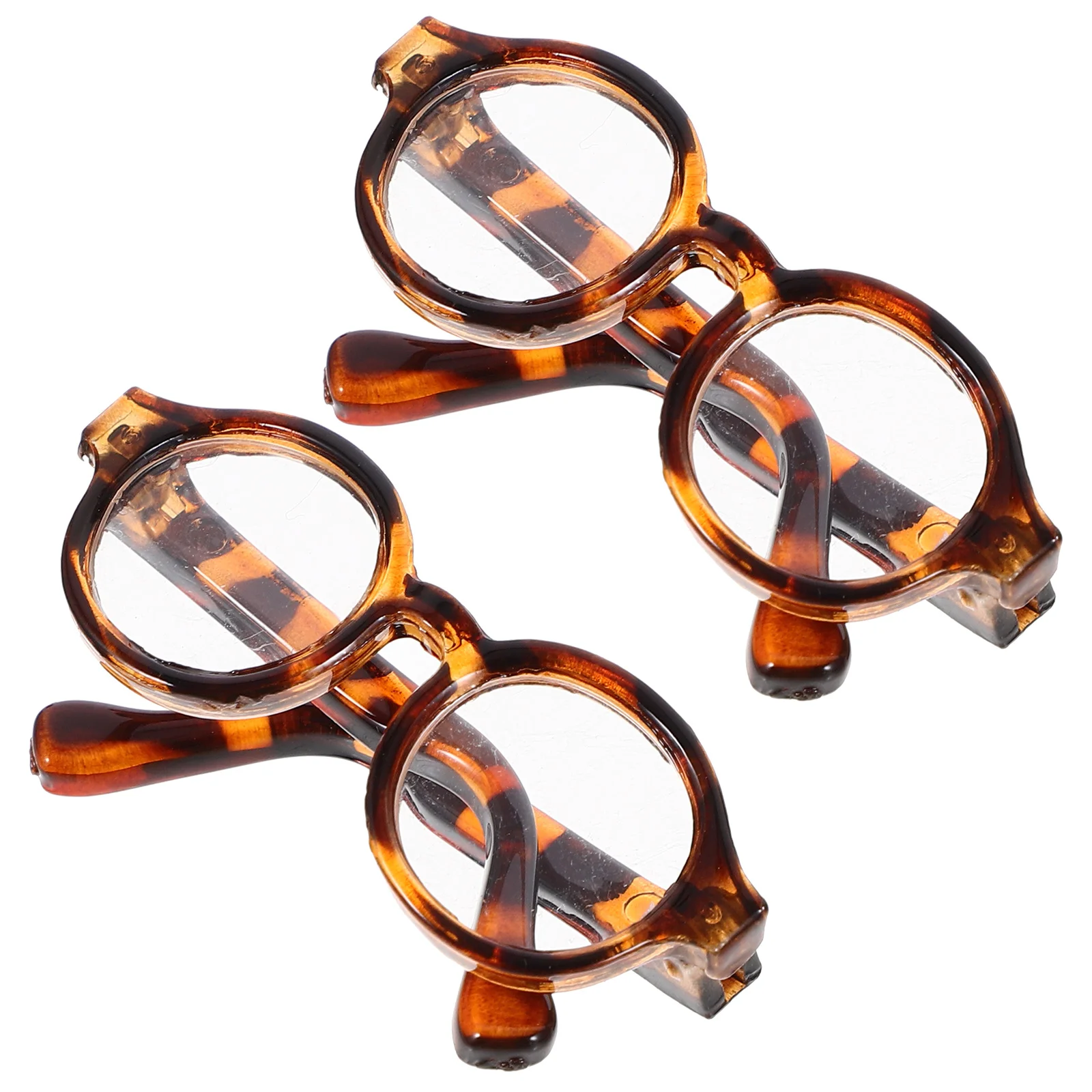 2 Pairs House Accessory Mini Glasses Clear Frame Plastic Dress up Sunglasses