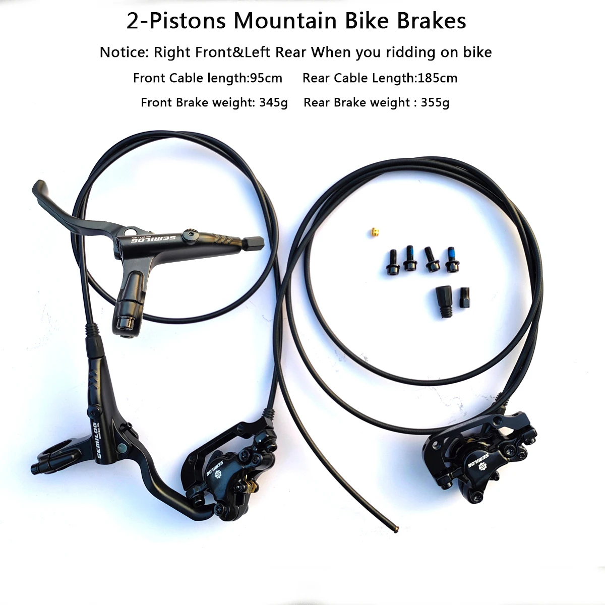 Double-Piston Bicycle Hydraulic Brakes, Split Type Brake for Bike, Mountain Bike