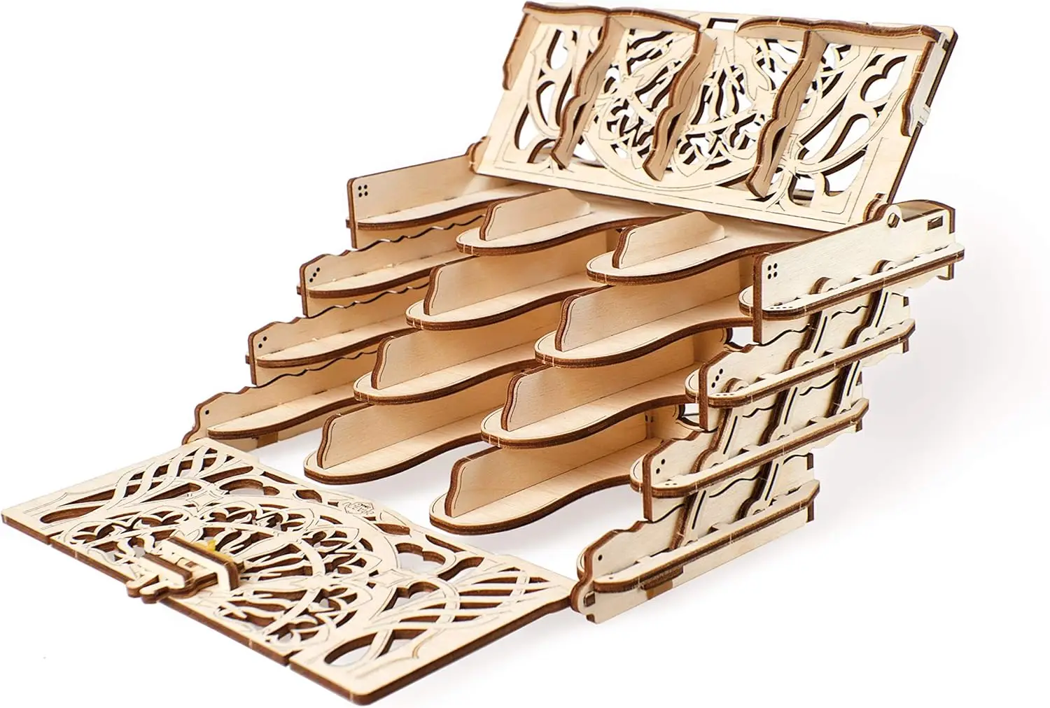 Kaarthouder 3D-puzzel - Houten mechanisch apparaat voor tafelspellen Bouwpakketten voor volwassenen - Kaartorganizer en opslagoplossing