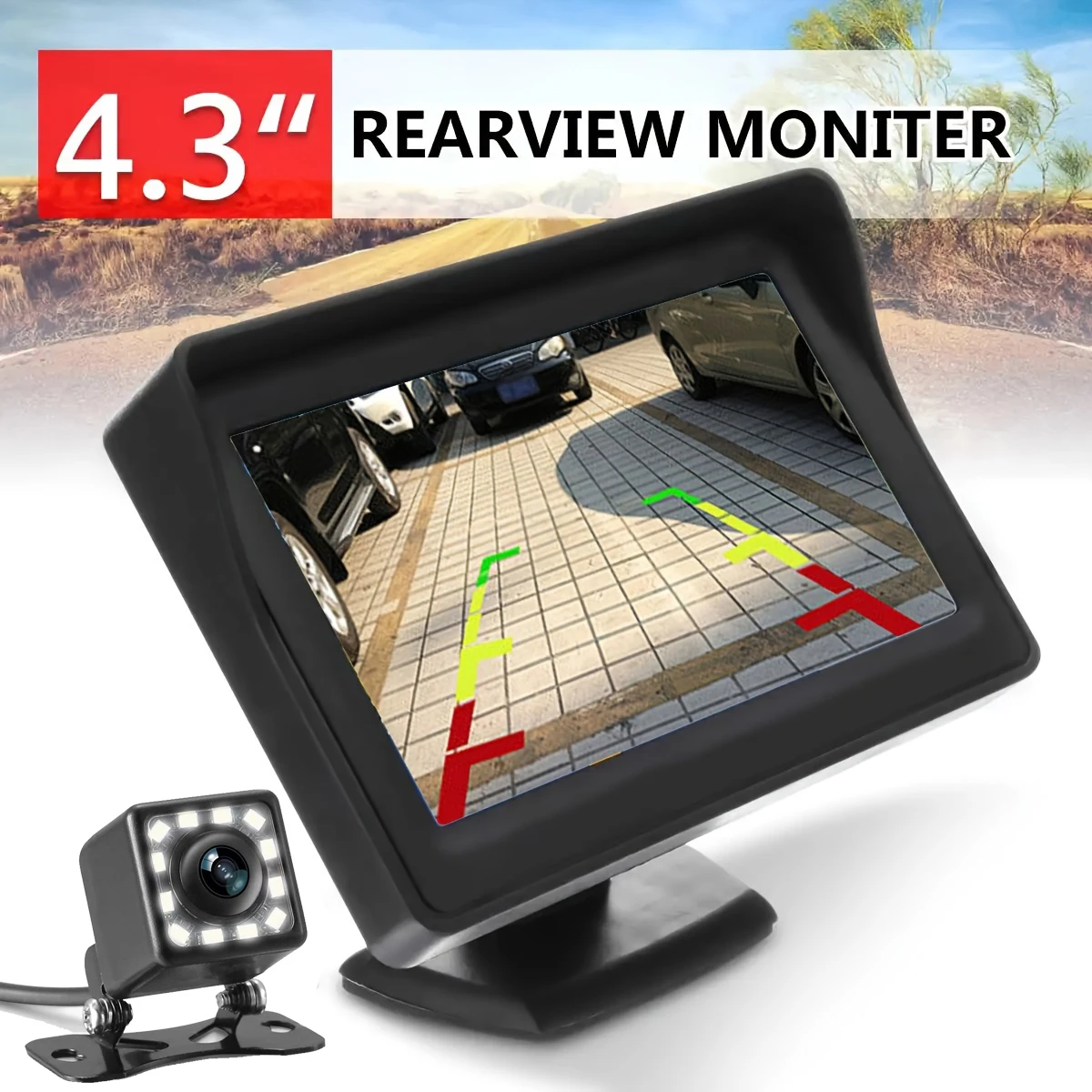 

4.3 inch TFT LCD Car HD Monitor Reverse Camera Security Display for Reverse Backup Parking Camera Drive Recorder