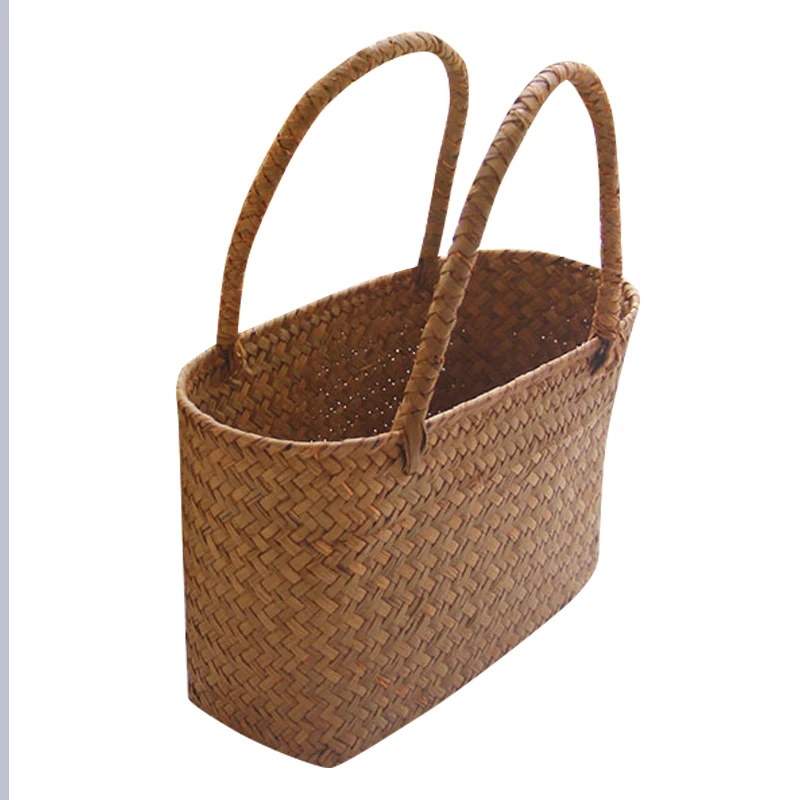 New Seaweeds Woven Basket Flower Basket Garden Succulent Bag Flower Basket Crafts Storage Basket Storage Baskets Organization