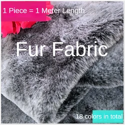 Fur Fabric By The Meter for Coats Bags Clothing Sewing Plush Cloth Thickened Winter Plain Grey White Fluff Diy Imitation Rabbit