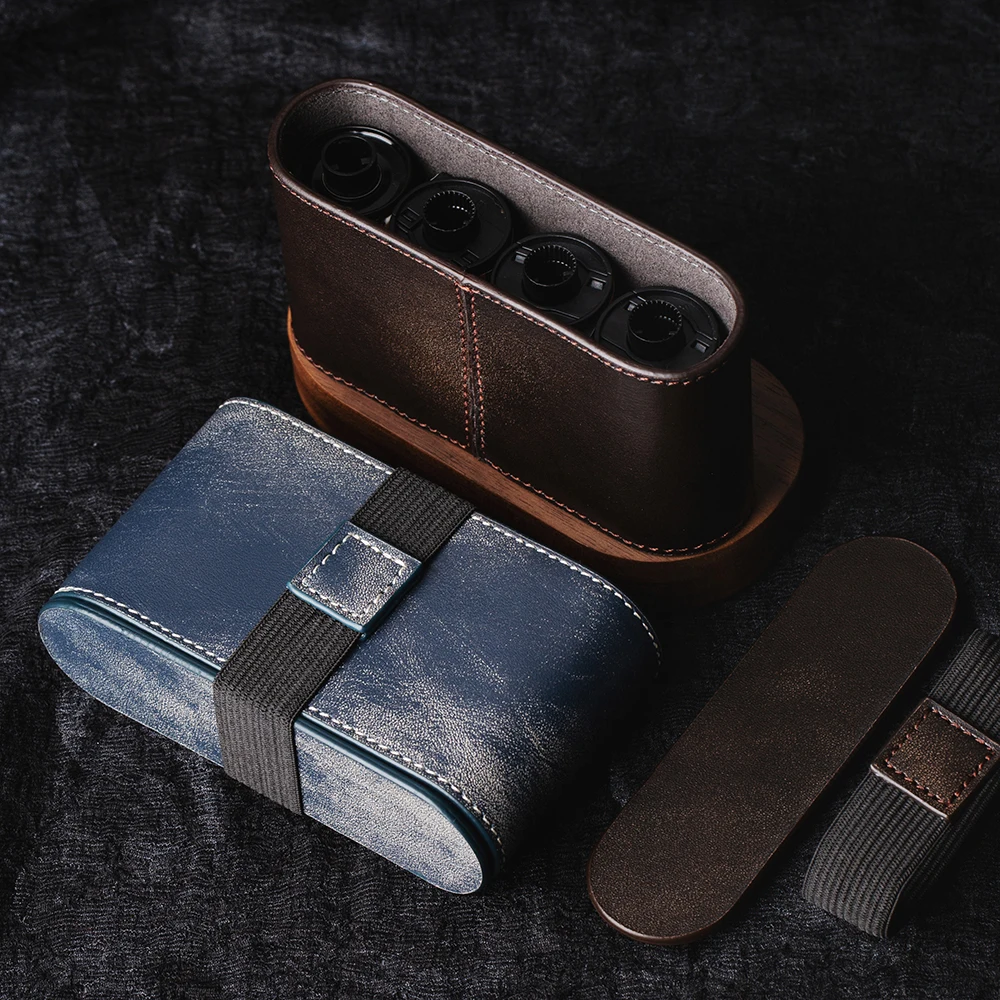 Capa de filme de couro genuíno 120/135/35mm, 4 rolos, 35 caixas de armazenamento para 135 35mm, caixa de filme 135 preto e branco, recipiente de filme colorido