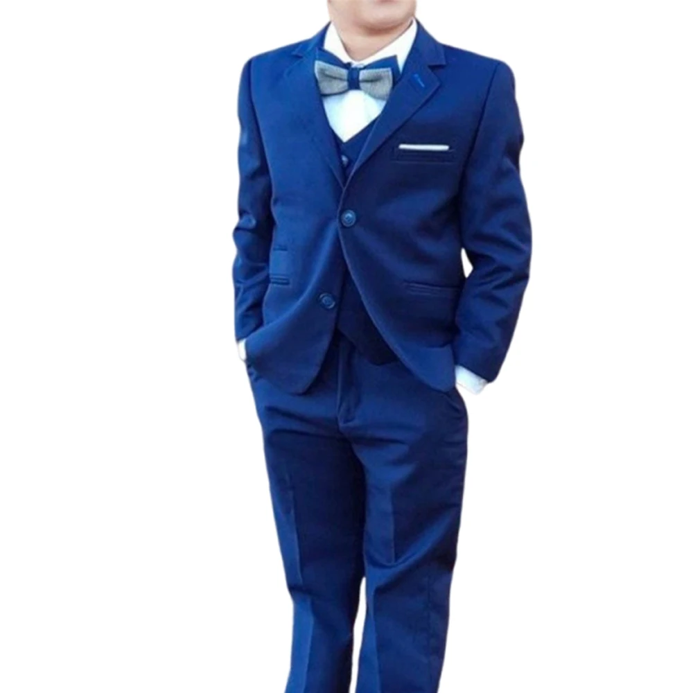 

Full Boy's Suit Set 3 Pieces High Quality Casual Suits Single Breasted Breasted Suit Wedding Luxury 2023 Children Uniform Prom