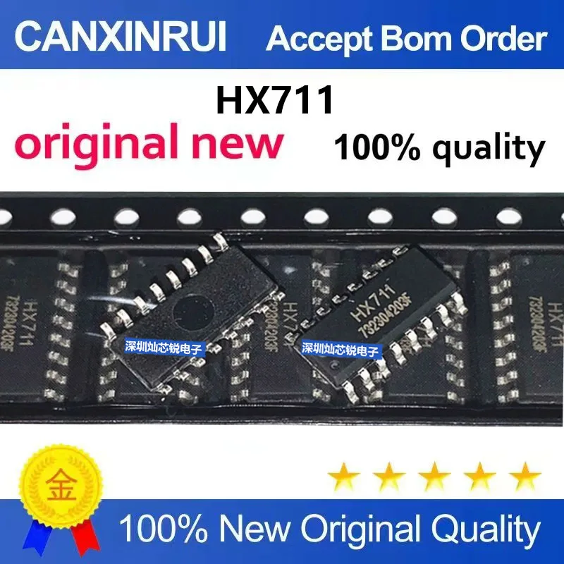 (5-100pieces)Brand new original HX711 SMD SOP16 weight sensor dedicated 24-bit precision AD module for pressure