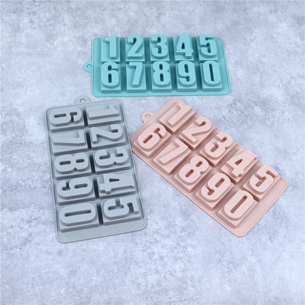 0-9 Arabic Numerals Epoxy Resin Molds DIY Craft Digital Number Pendant Silicone Mould Cake Decorating Tools Baking Accessories