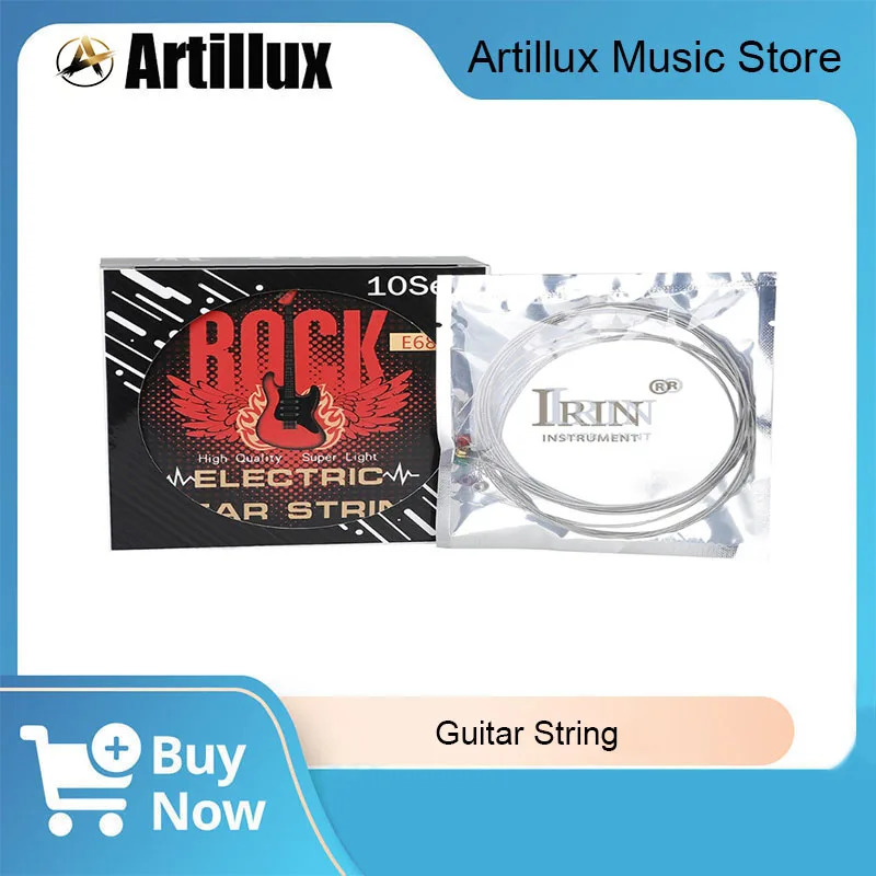10 Sets E680 Electric Guitar Strings Metal Rock Hexagonal Stainless Steel Electric Guitar String Sets Guitar Accessories