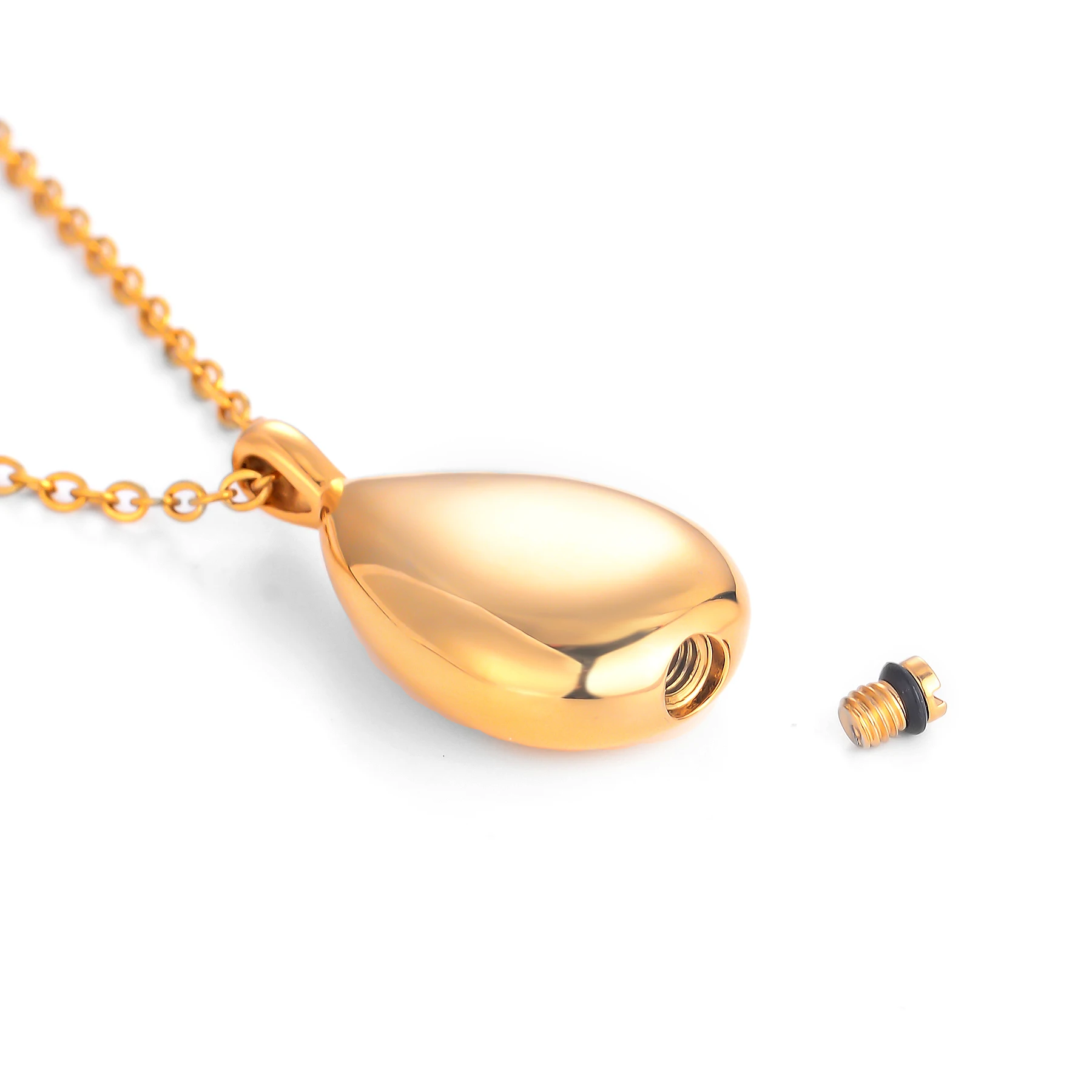 Stainless Steel Cremation Jewelry Keepsake Urn Necklace for Ashes Teardrop Locket Pendant Memorial Jewelry for Ashes for Dad Mom