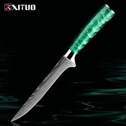 Premium Boning Knife 6 Inch Japanese Fillet Knife High Carbon Stainless Steel Meat Cleaver Chef Knives for Meat, Fish, Deboning