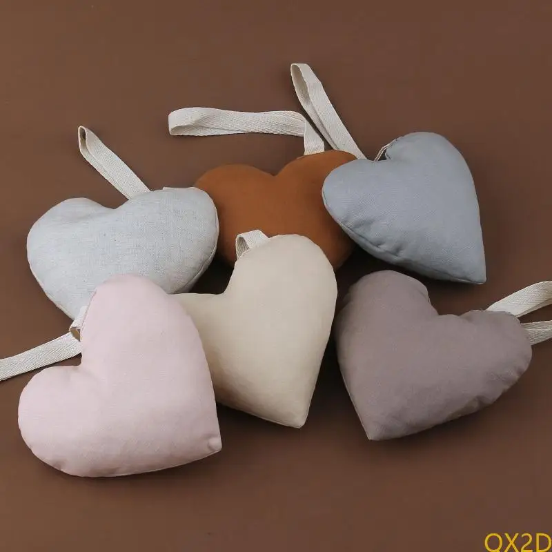 Baby Pacifier Clip Chain Pendant Soft Cotton Heart-shape Soother Holder Decor Dummy Nipple Hanging Ornament for Newborn