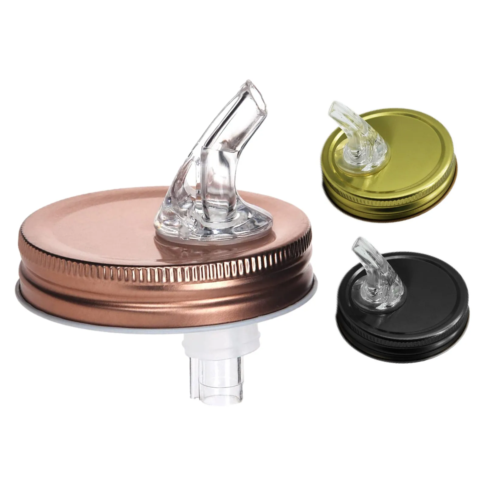 Mason Jar Lids Cover Sealing Lid Anti-leakage Design With Straw Hole Wide Mouth For 70/80mm Bottle Mouth Leak-proof Bottle Cover