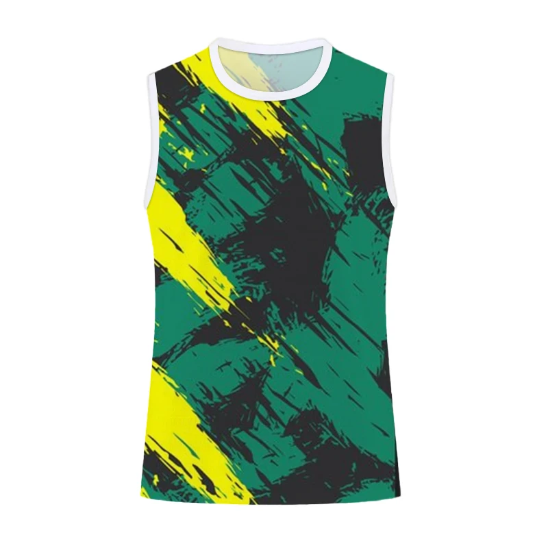 Letni męski podkoszulek odzież do ćwiczeń oddychający t-shirt bez rękawów męski oversize szybkoschnący Tank Top sportowy Top do biegania Outdoor