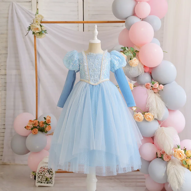 فستان صيفي فتاة هدية عيد ميلاد تأثيري حلي ملابس الأطفال الباليه Vestidos حفلة الزي الفتيات فساتين الأميرة رداء fille