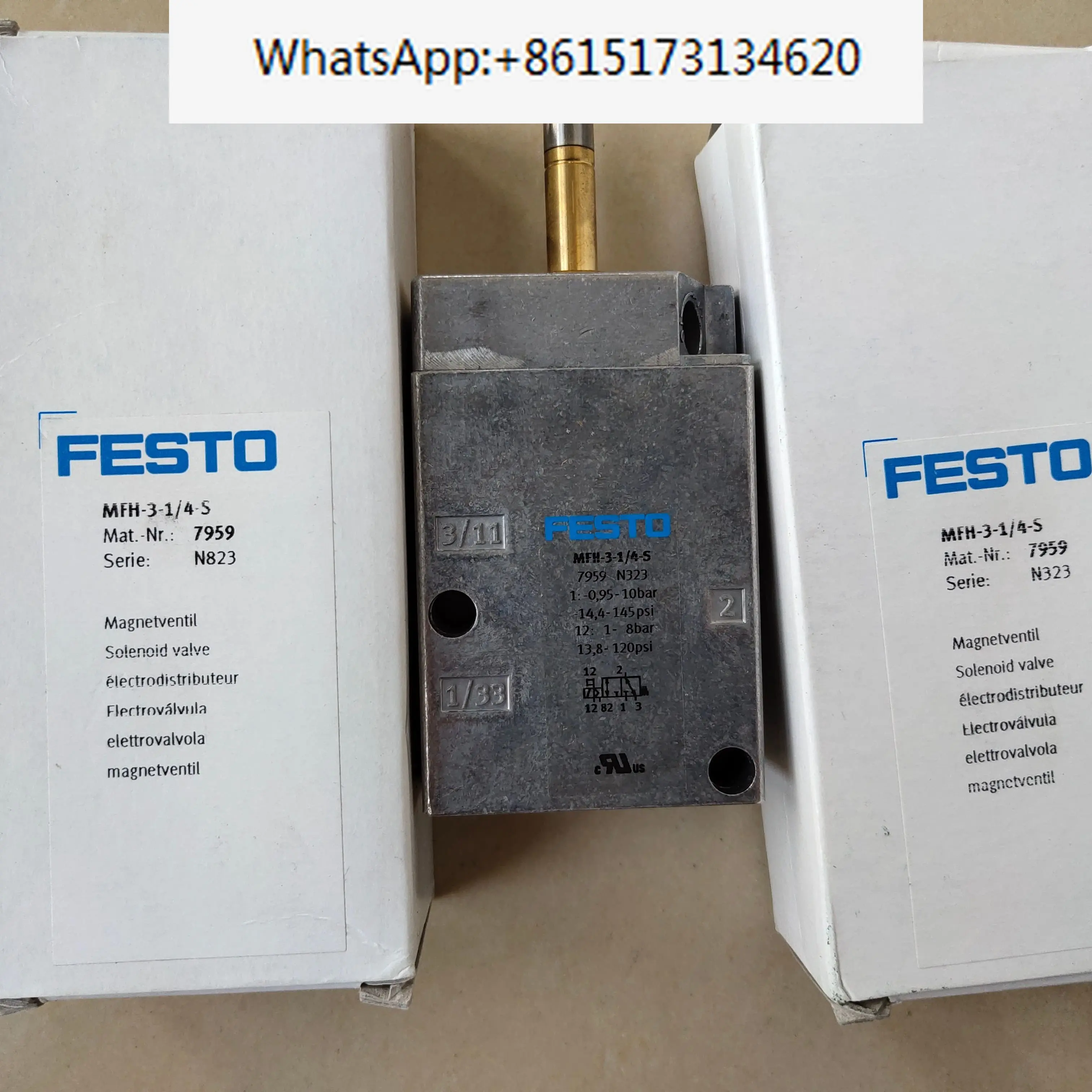 

FESTO Solenoid valve MFH-3-1/4-S 7959 MFH-3-1/8-S 7958 MFH