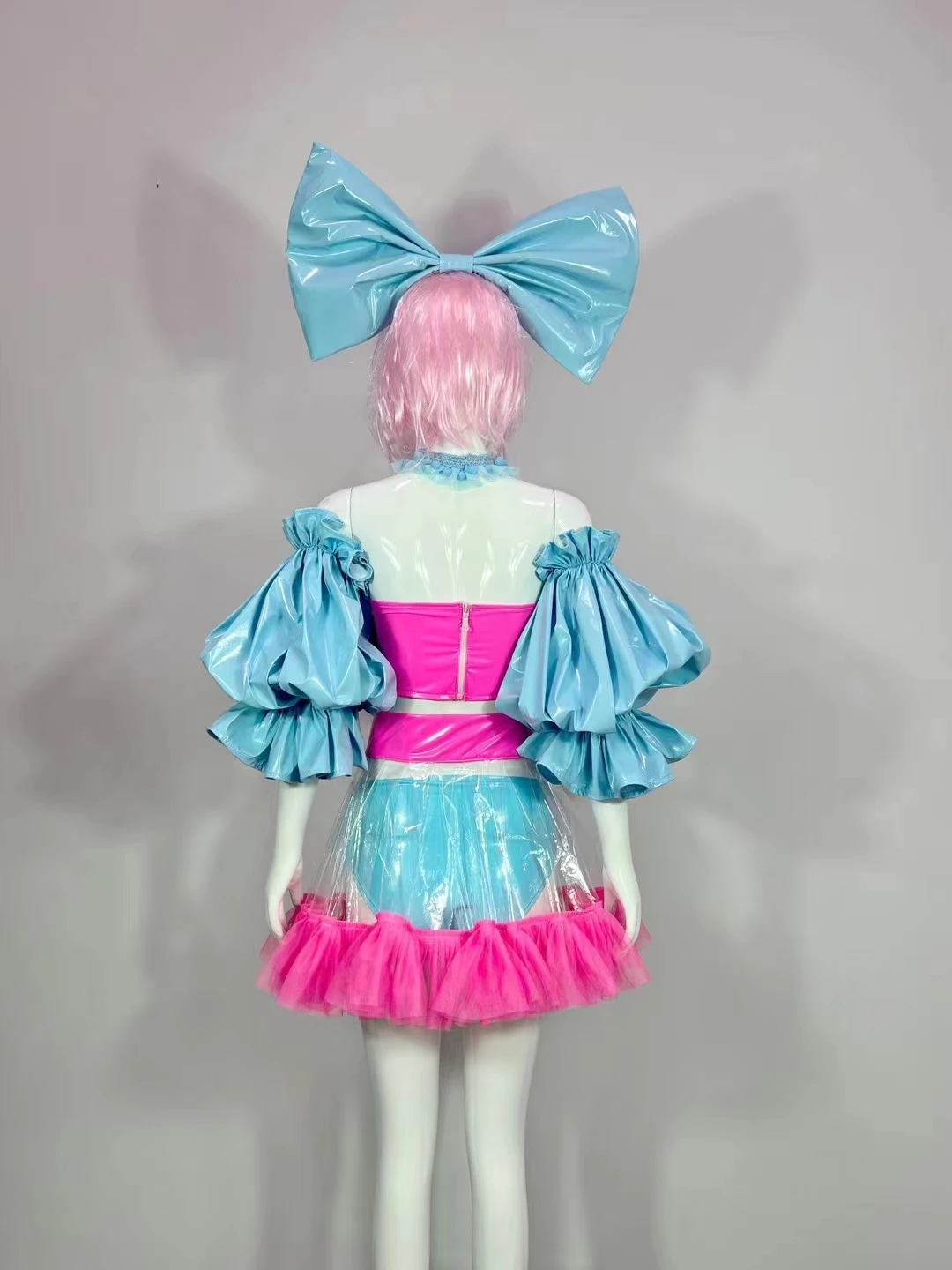 Dzień Dziecka Bar Klub nocny Seksowny kostium taneczny Kobiety Piosenkarka DJ Tancerka Klub Impreza Pokaz Bikini Zestaw Muszka Biustonosz Rękaw bąbelkowy