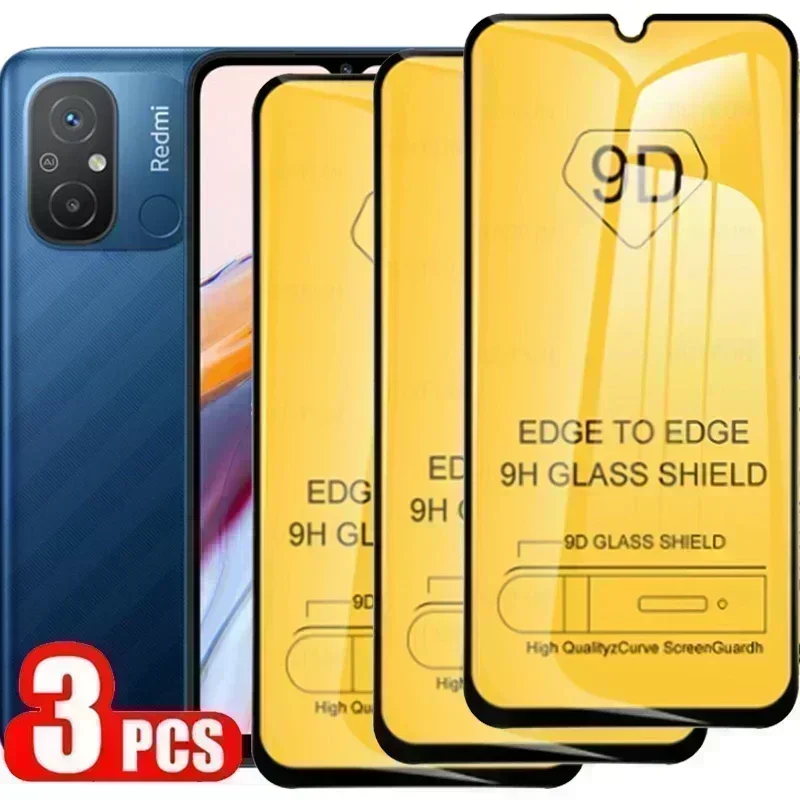 3PCS 9D Tempered Glass for Xiaomi Redmi 12C 12 A1 A2 10A 10C 10 9A 9i 9T 8A 8 Screen Protector for Xiaomi Redmi A1 A2 Plus Glass