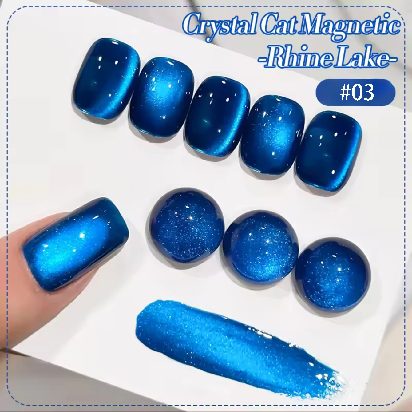 10ml 1pcs Blue Cat Eye Gel Nail Polish Whitening Blue Nails Deep Blue Glass Bead Popular Magnet Cat Eye Nail Glue