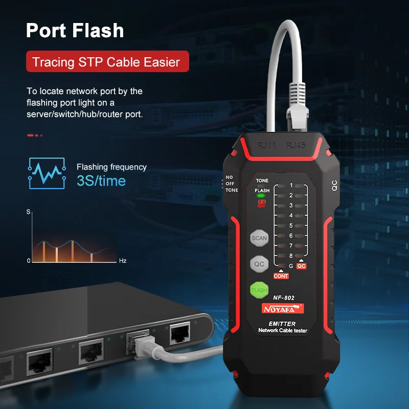 Noyafa NF-802 High Quality RJ11 RJ45 Cat5 Cat6 Telephone Wire Tracker Tracer Toner Ethernet LAN Network Cable tester Line Finder