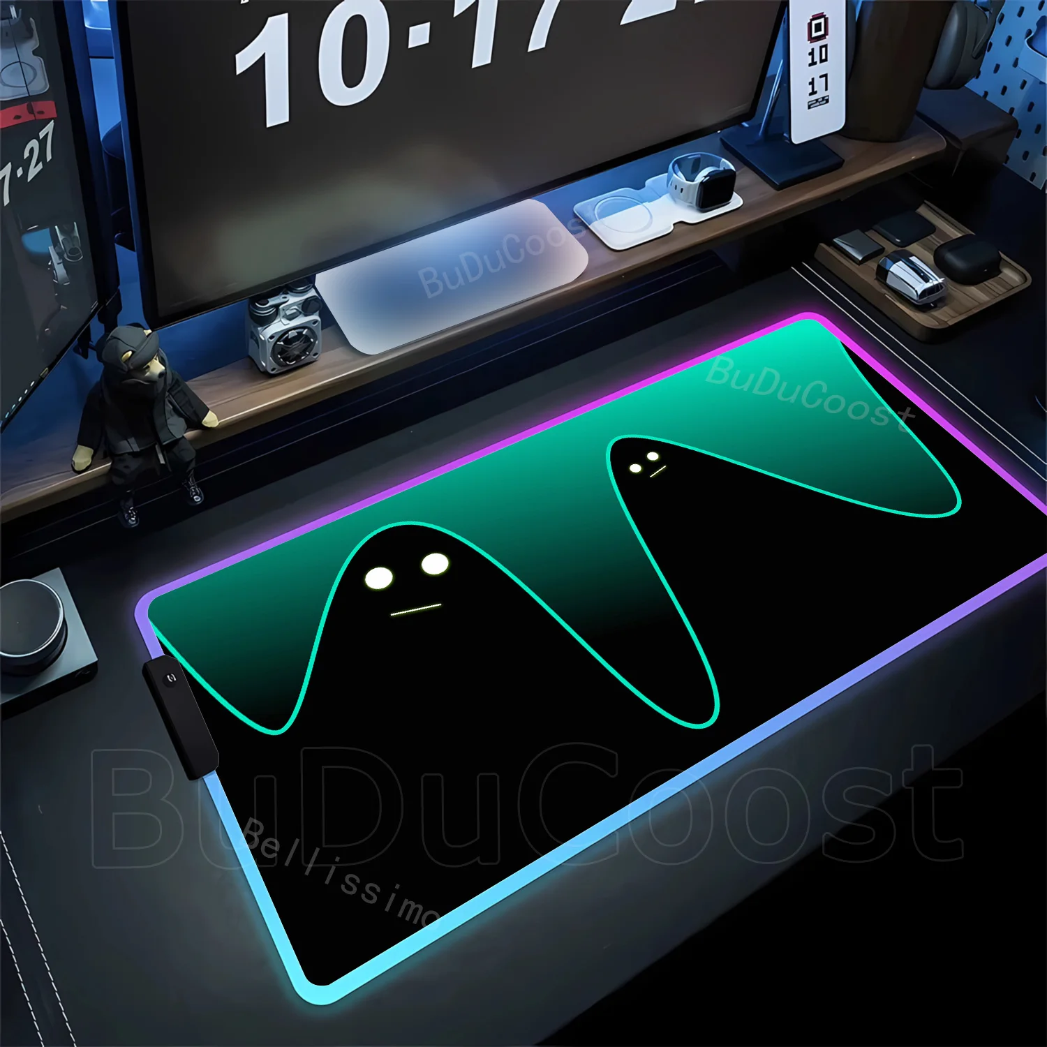 

RGB HD Ghost Mausepad Desk Mat Gaming Mat Pad on The Table Office Gamer Accessories Keyboard XXL Mouse Pad Gamer Rug Silhouette