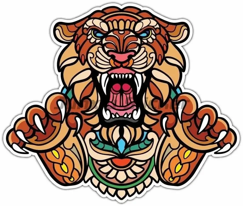 

Dolphin Tiger Frog Pattern Mandala Car Decal Bumper Window Racing Laptop Vinyl Self-adhesive Decal